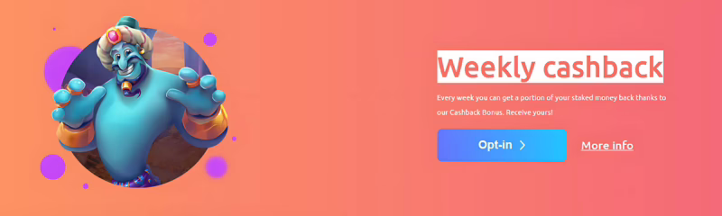 Cadoola Casino Weekly Cashback Bonus: 15% up to €3000