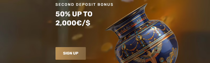 Cleopatra Casino Second Deposit Bonus: 50% up to €2000